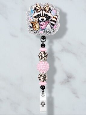 Sassy and Trashy Raccoon Badge Reel